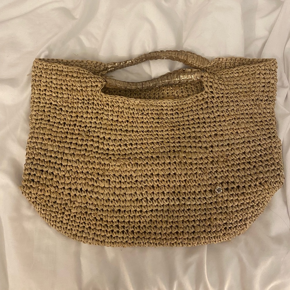 flore bella napa tote luxe straw bag